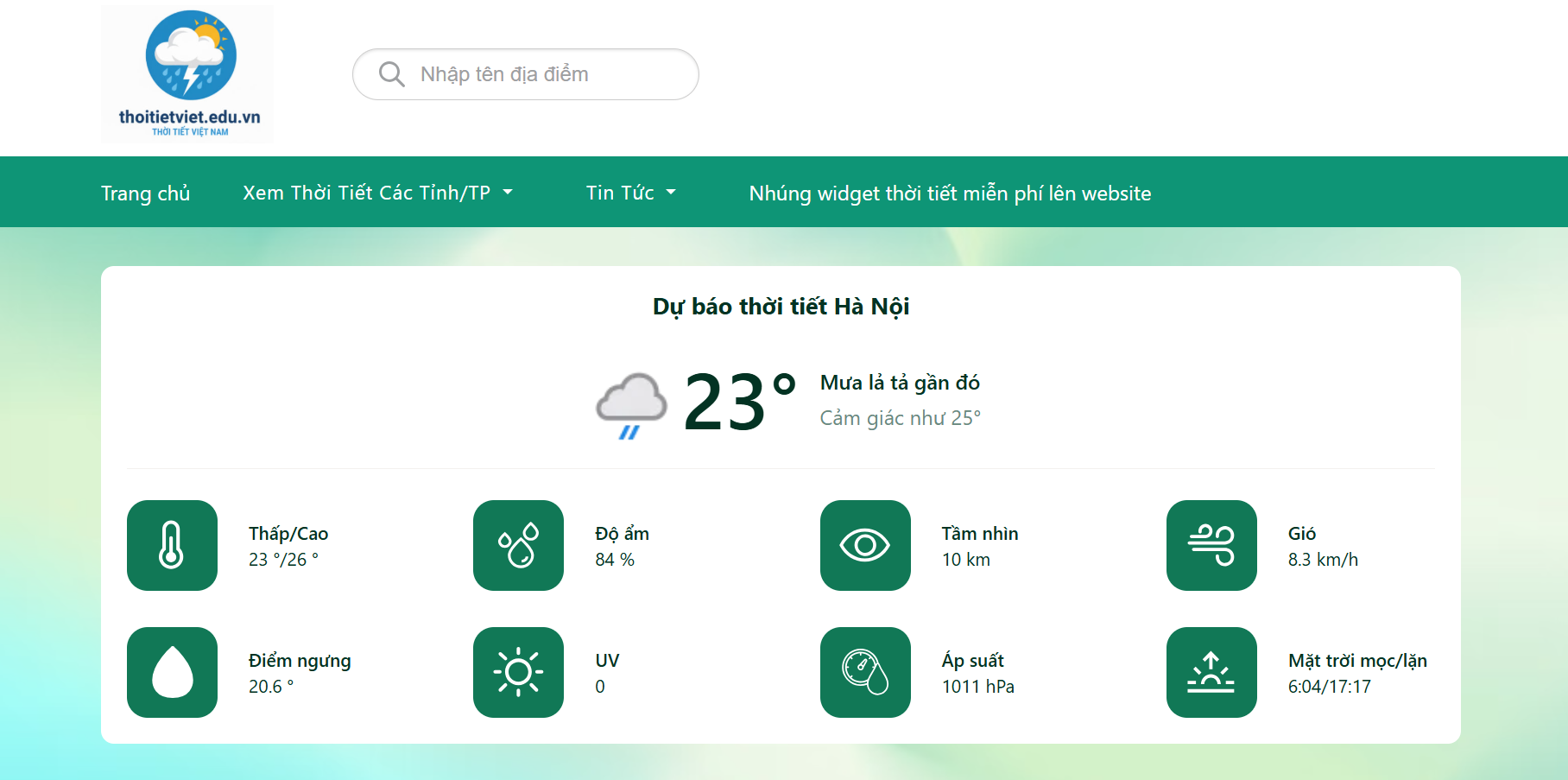 Giới thiệu Thoitietviet.edu.vn