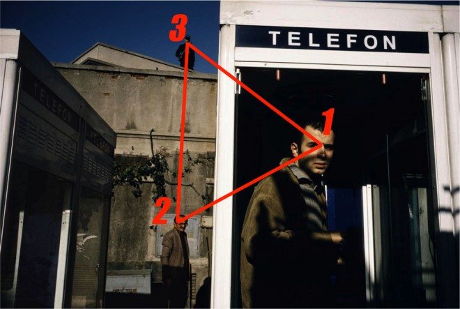 Note the 3 primary subjects in the shot, their depth in respect to one another- and the triangle unifying all of them.