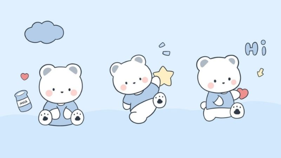 Hình nền cute màu xanh dương cho máy tính, laptop 8