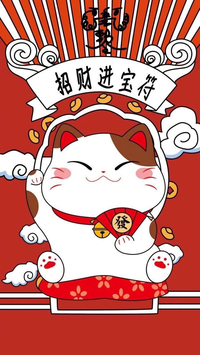 hình nền may mắn mèo thần tài