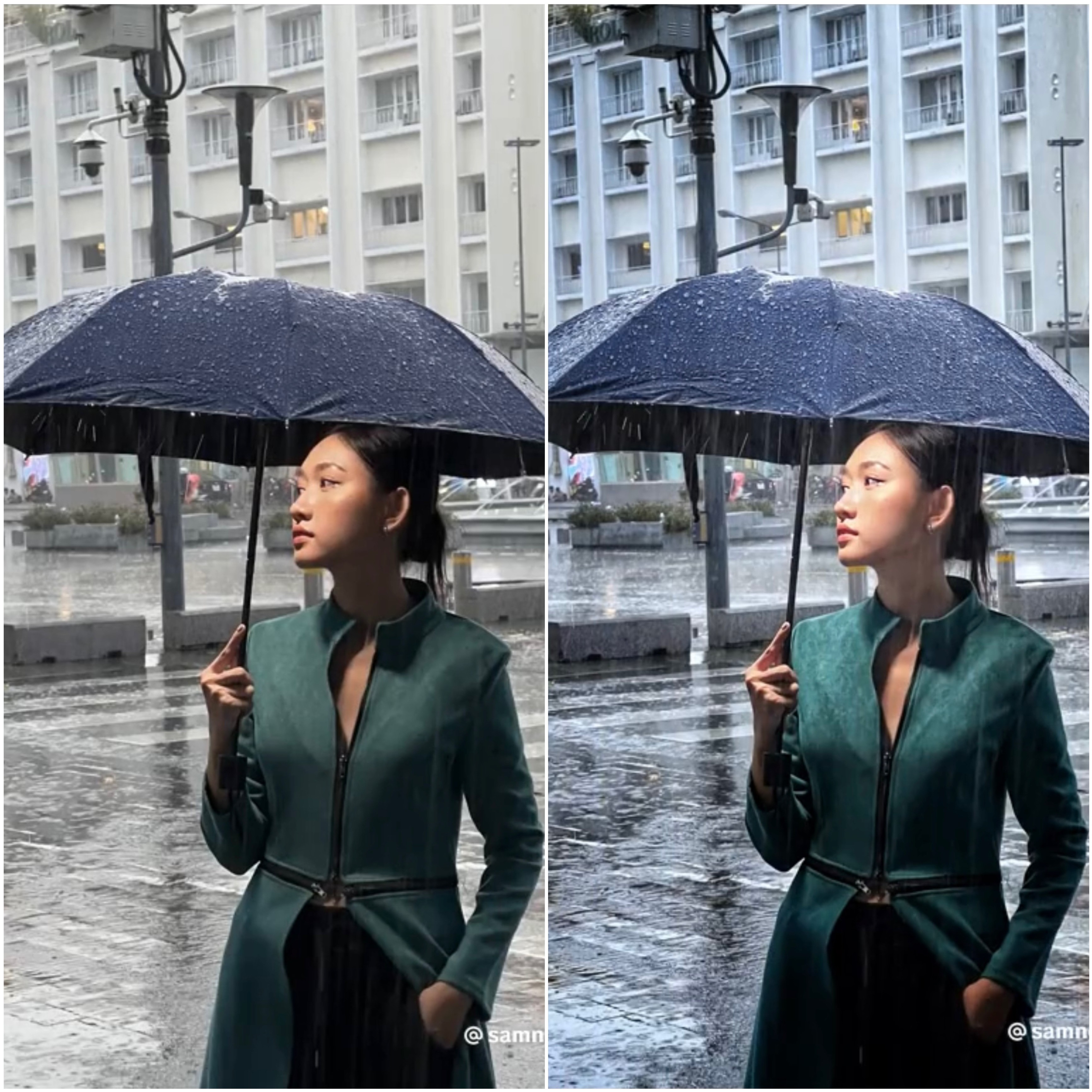 Cụ thể công thức chỉnh ảnh ngày mưa trên Snapseed cho chị em tham khảo.