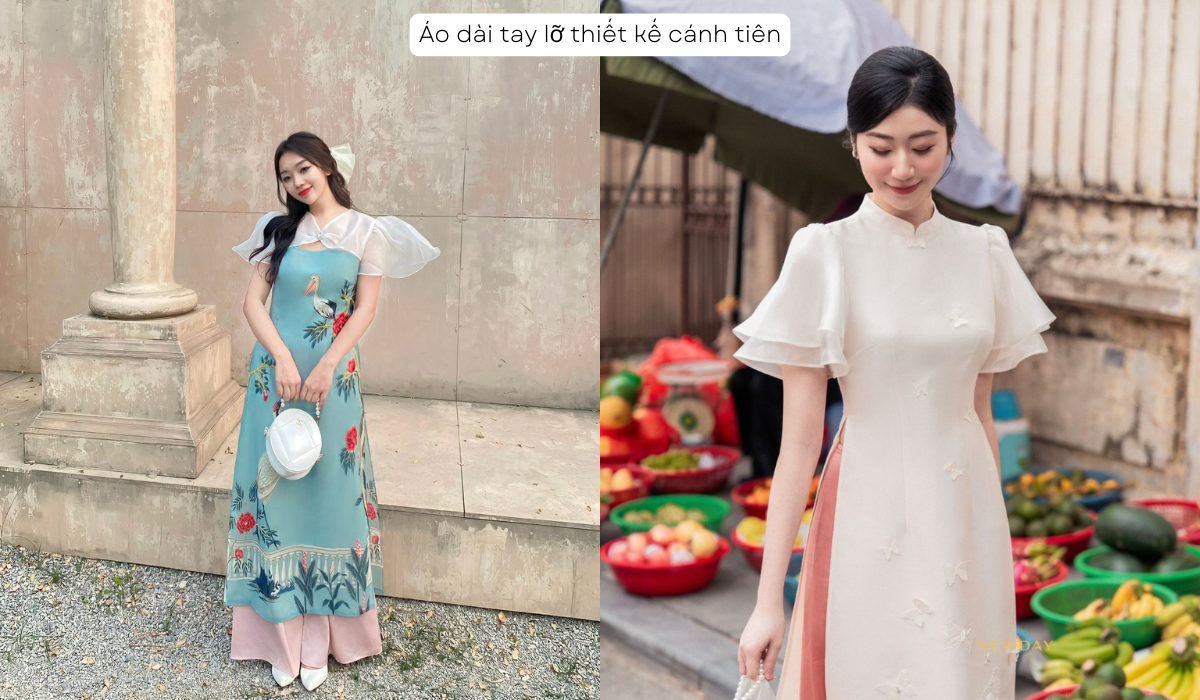 Áo dài tay lỡ 4 tà