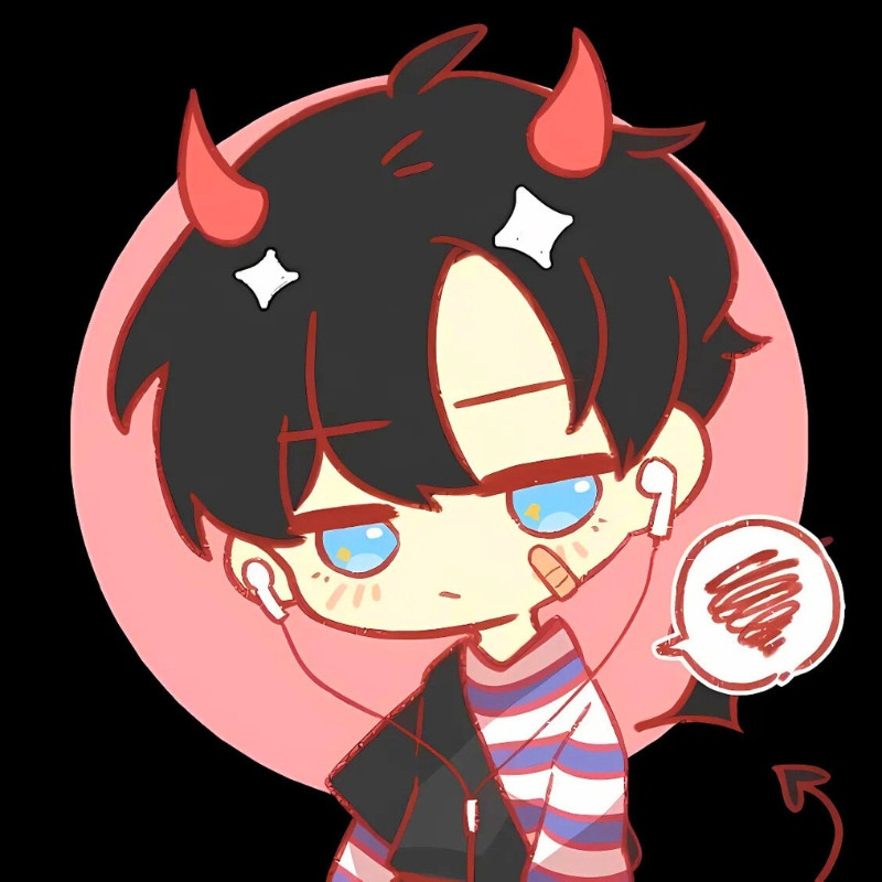 Ác quỷ anime chibi cute ngồi trên đám mây