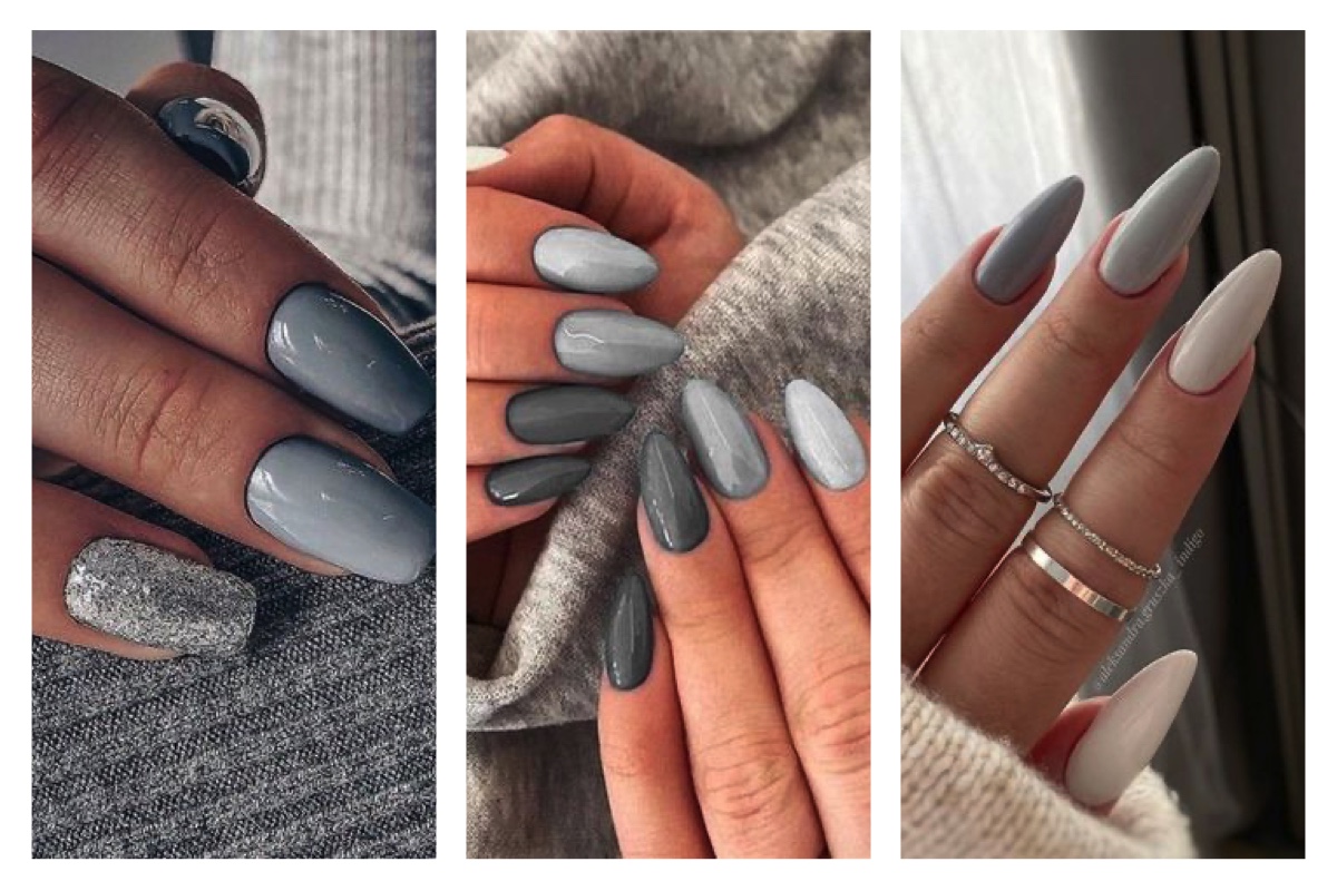 Màu nail xám cho da ngăm