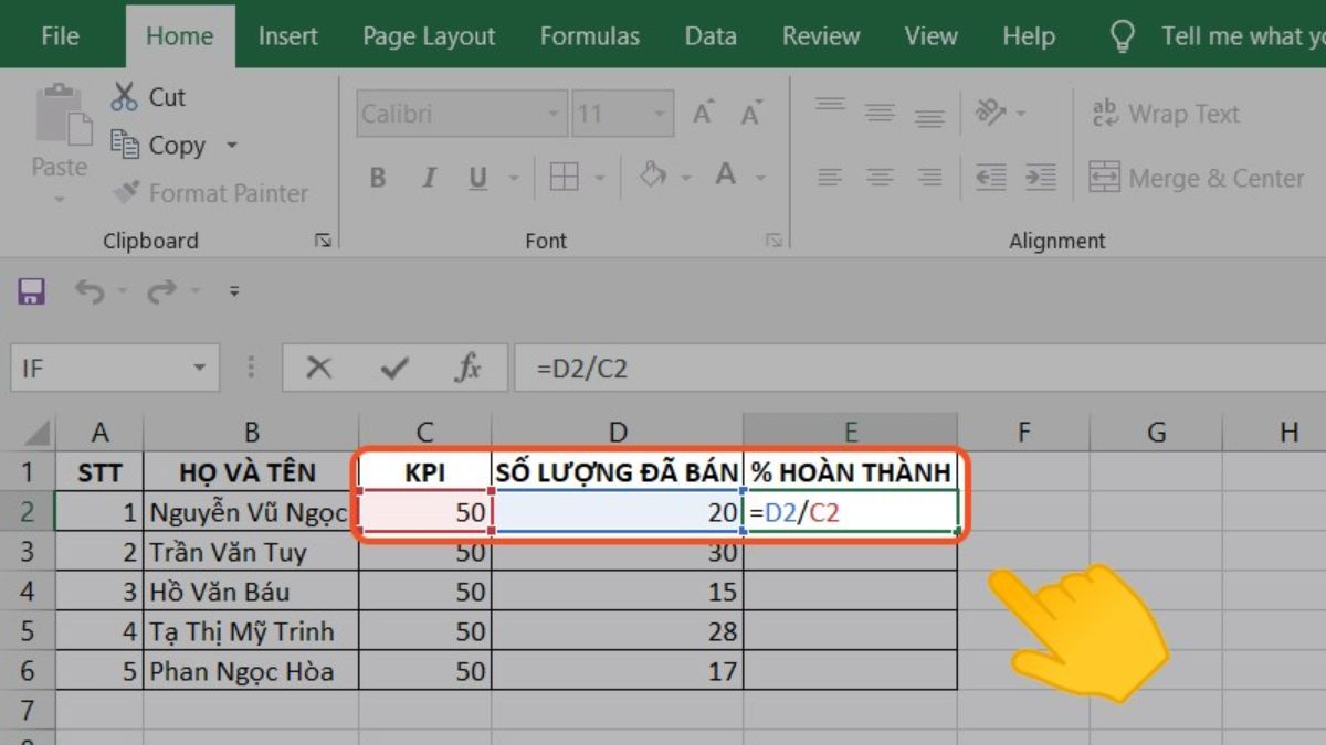 Hướng dẫn Cách tính phần trăm trong Excel