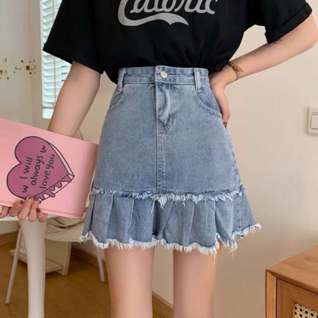 chân váy bò đuôi cá ngắn