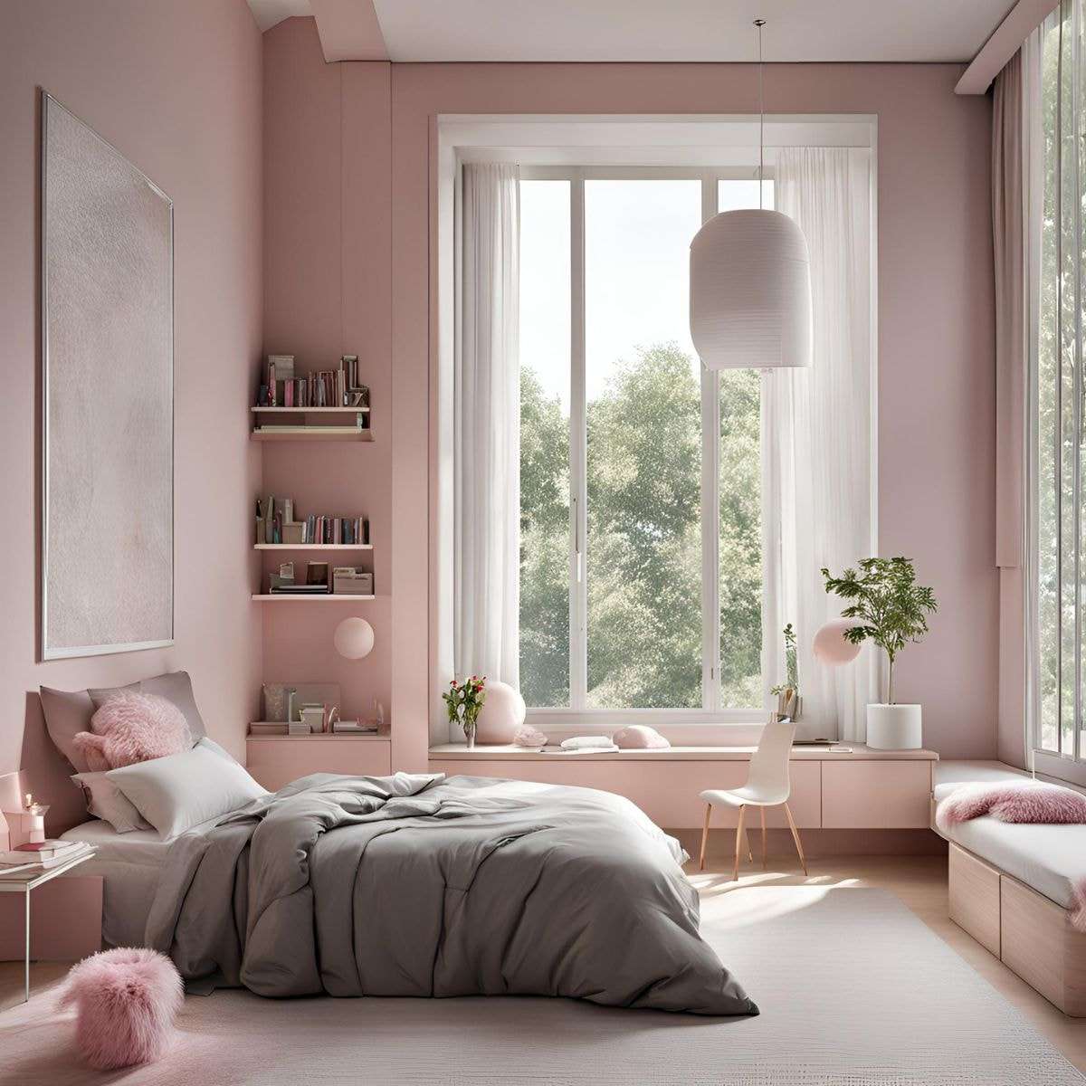 Lắp đặt cửa sổ lớn để tận dụng ánh sáng bên ngoài chiếu vào
