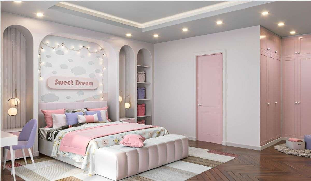 Phòng ngủ tone hồng pastel chủ đạo phù hợp với bé yêu thích phong cách ngọt ngào