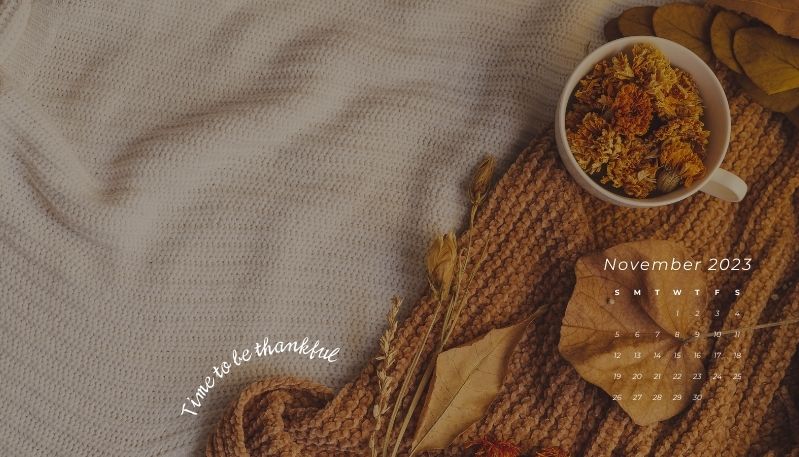 Hình nền máy tính lịch tháng hoa lá