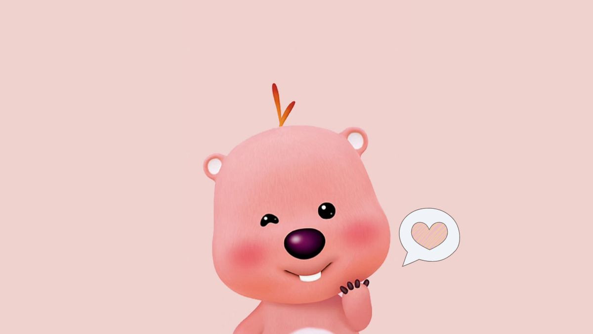 Hình nền Loopy dễ thương máy tính với ánh mắt biểu cảm, tạo điểm nhấn độc đáo cho không gian làm việc