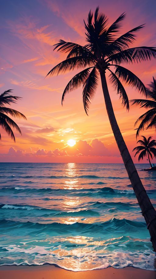Hình nền biển hoàng hôn đẹp, chill