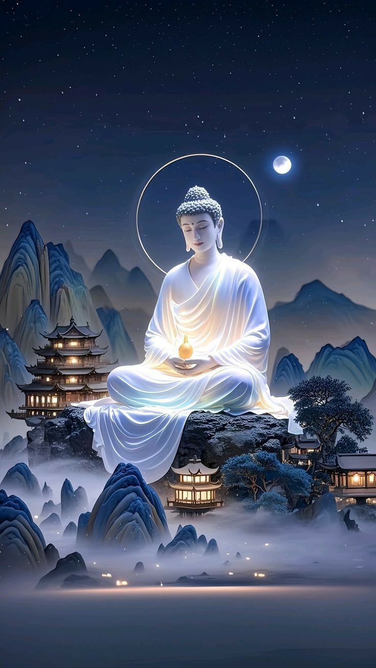 Ảnh Phật A Di Đà 3D phong cách truyền thống