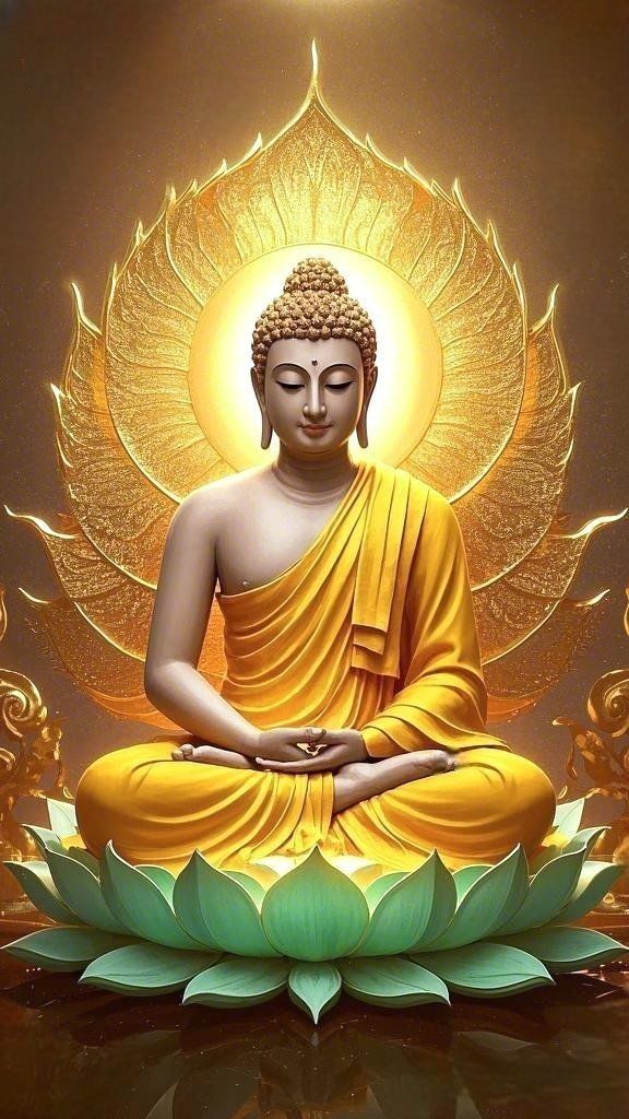 Ảnh Nam Mô A Di Đà Phật màu vàng nghệ thuật