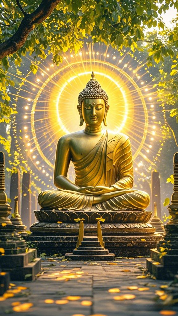 Ảnh chữ Nam Mô A Di Đà Phật nền vàng