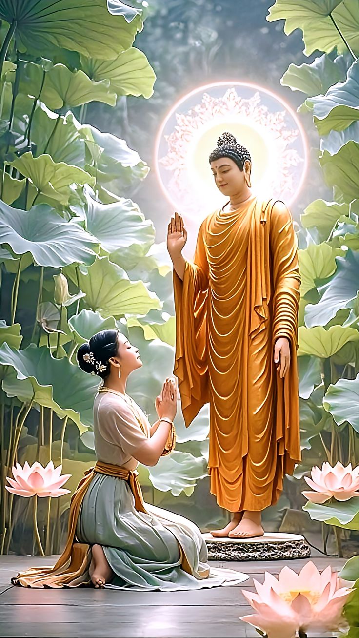 Ảnh A Di Đà Phật màu vàng nhẹ nhàng thanh tịnh