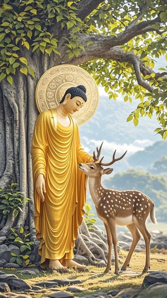 Hình ảnh Phật A Di Đà đẹp nhất nền vàng sáng