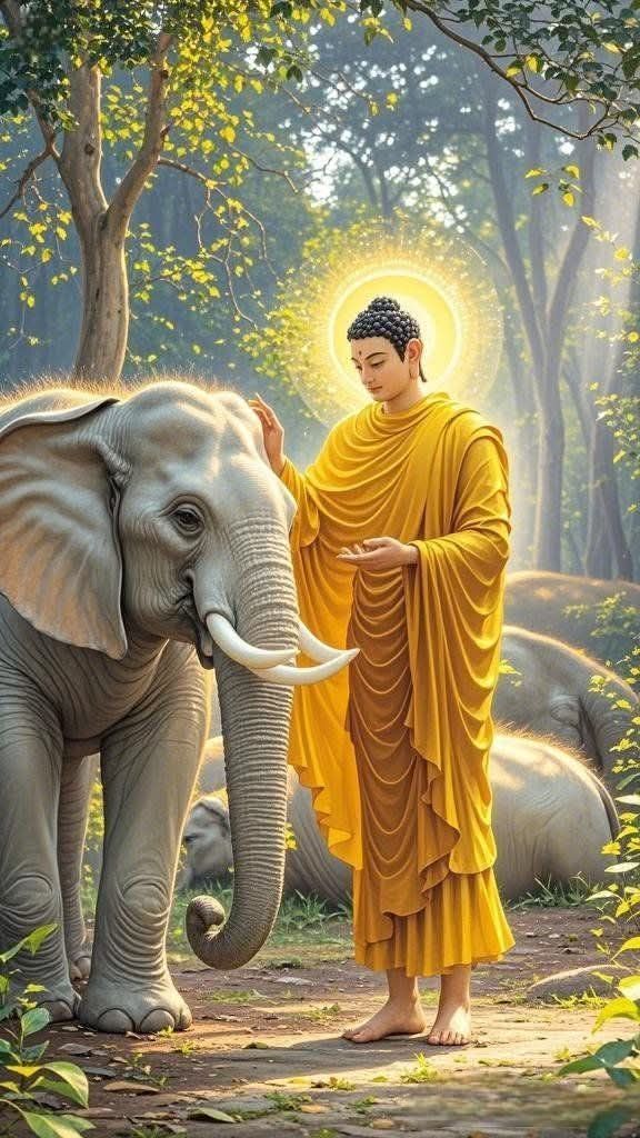 Ảnh Phật A Di Đà màu vàng rực rỡ uy nghi