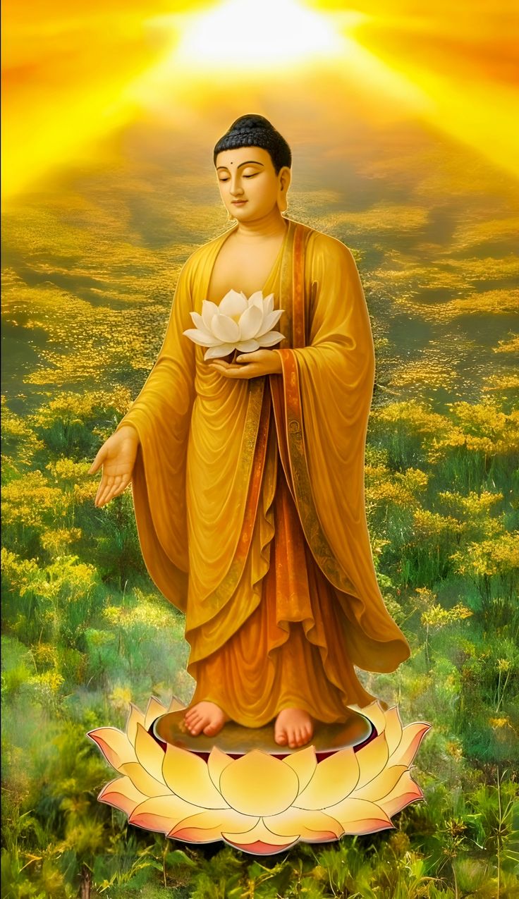 Ảnh Phật A Di Đà chất lượng cao in treo phòng khách