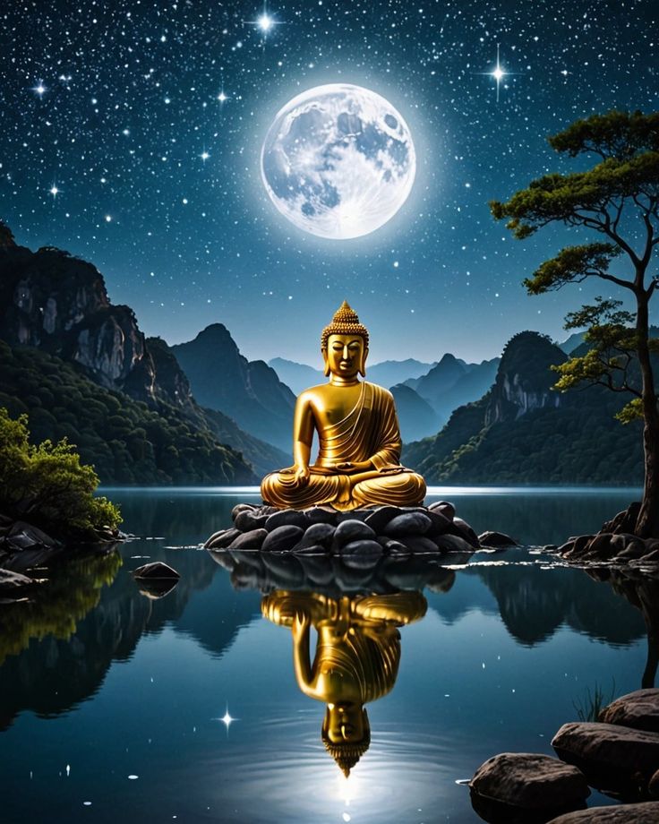 Ảnh Phật A Di Đà đứng trên sen