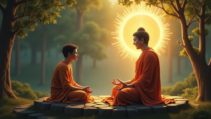 Ảnh Phật A Di Đà ngồi thiền thanh thoát