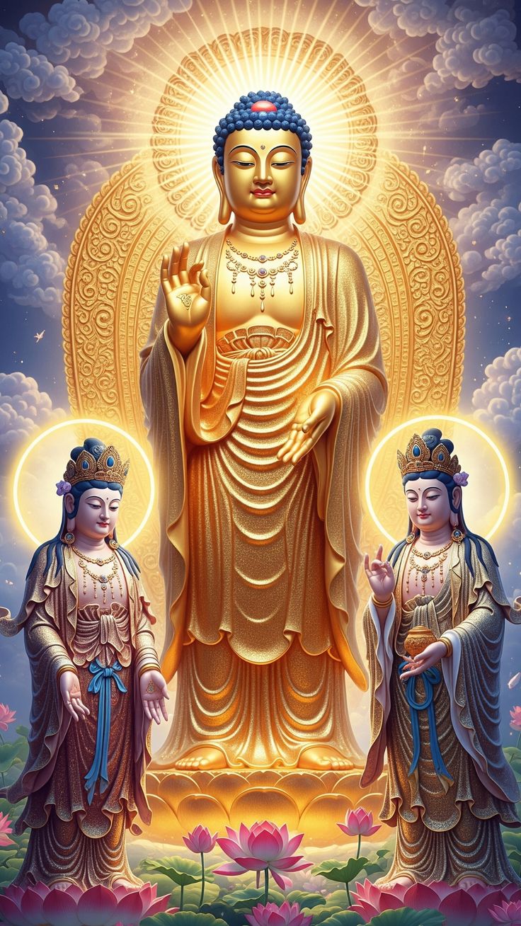 Hình ảnh Đức Phật A Di Đà vàng sáng