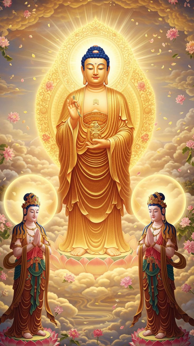 Ảnh Phật A Di Đà đứng hoa sen