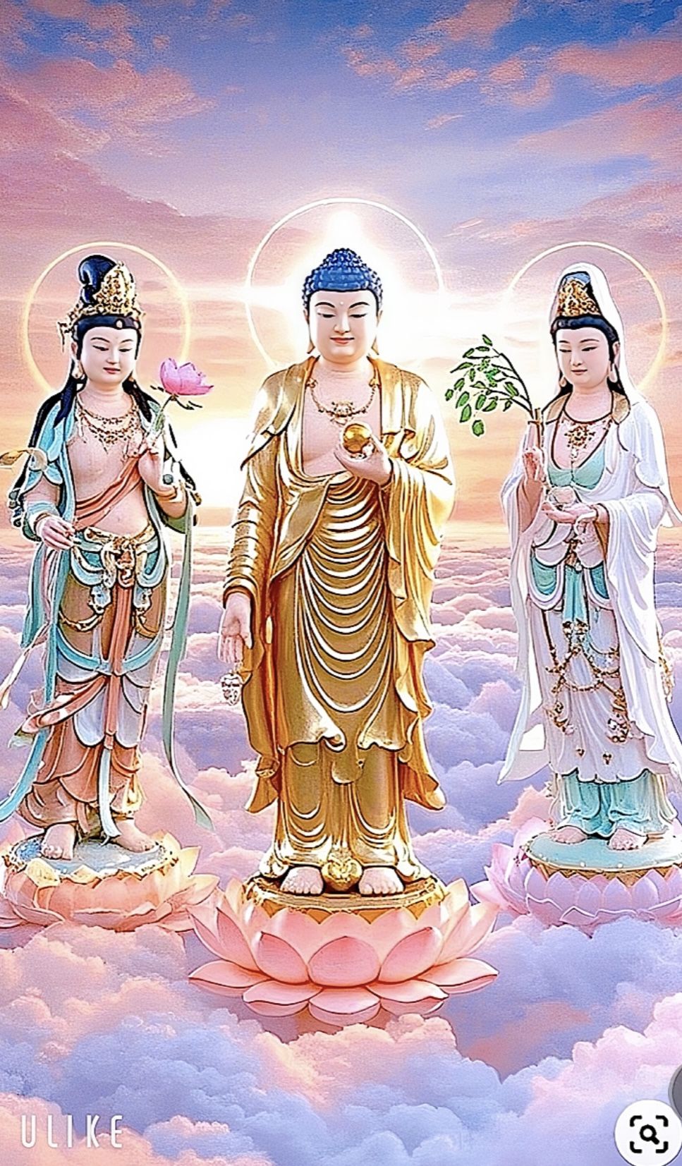 Ảnh Phật A Di Đà đứng phát sáng