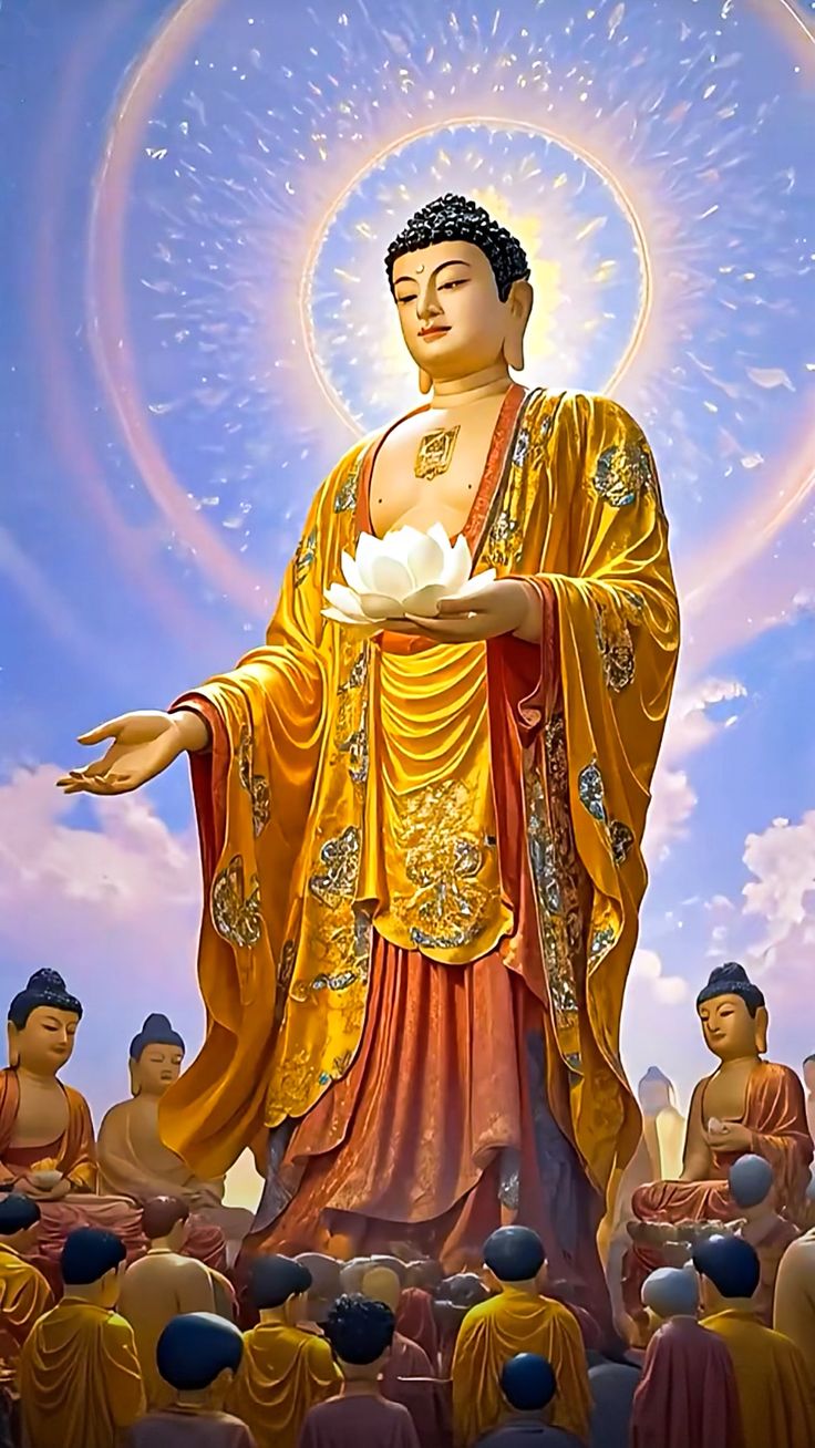 Ảnh Phật A Di Đà đứng trên sen