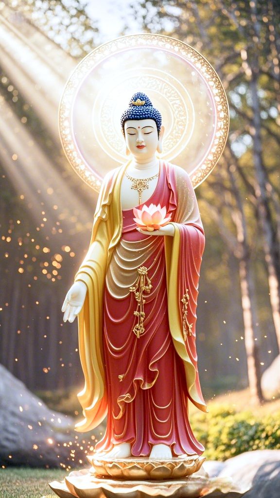Ảnh Phật A Di Đà đứng đài sen