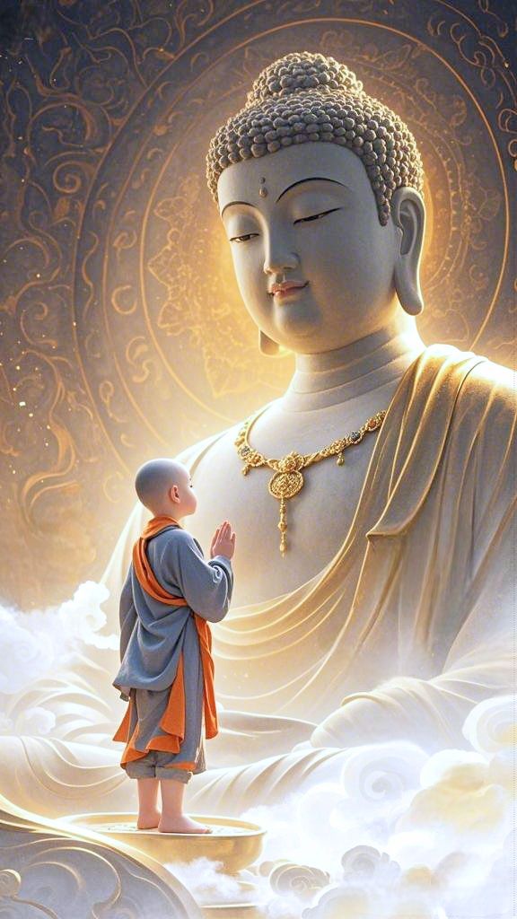 Hình ảnh Phật A Di Đà tiếp dẫn người tu niệm