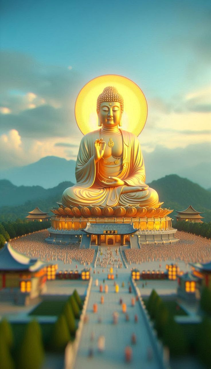 Hình ảnh Phật A Di Đà 3D an lạc tinh tế