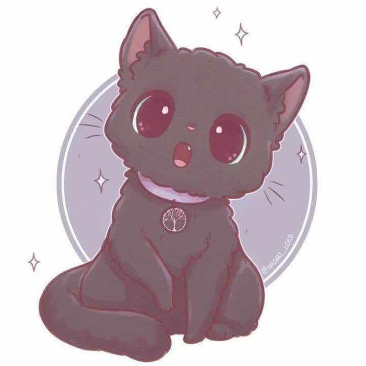 Mèo anime uống sữa