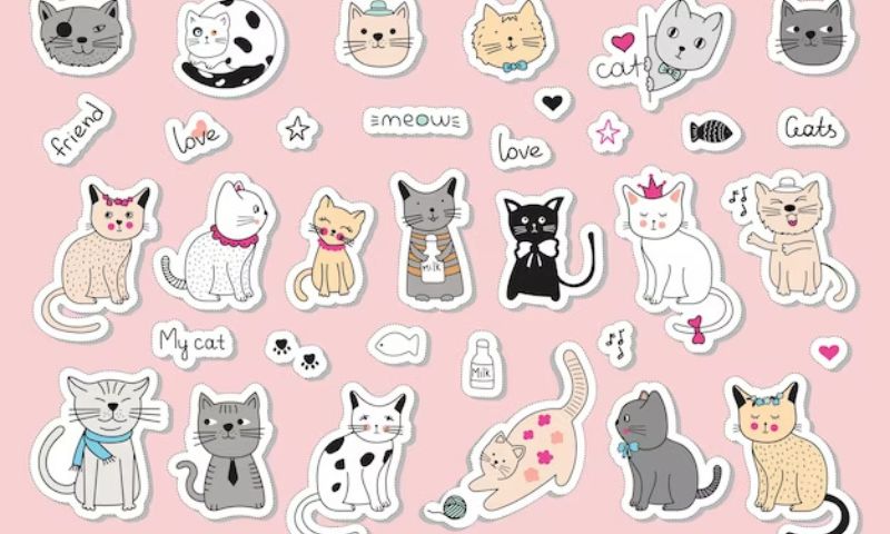 sticker mèo cute