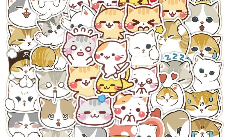 sticker mèo cute
