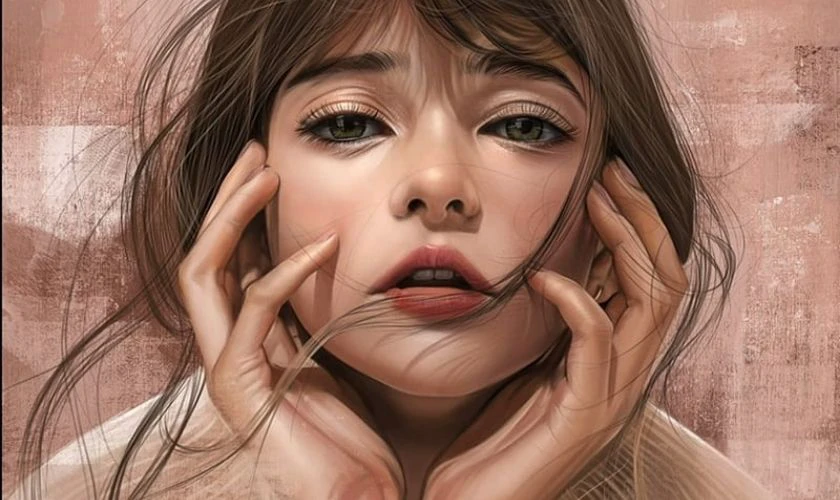 Ảnh nền buồn nữ cô đơn, bối rối