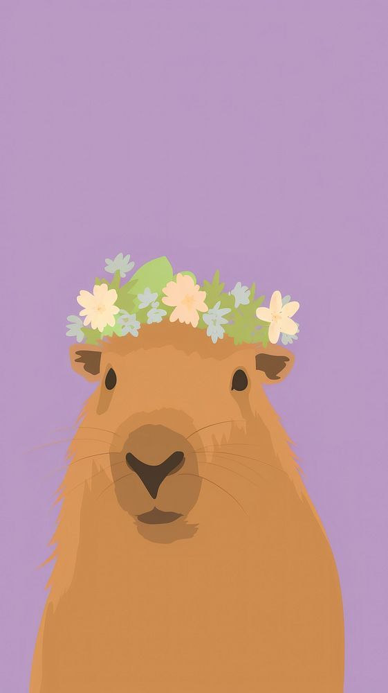 Hình ảnh capybara vô tri cute để làm hình nền điện thoại