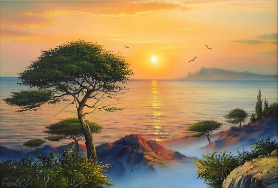 hình nền hoàng hôn nghệ thuật