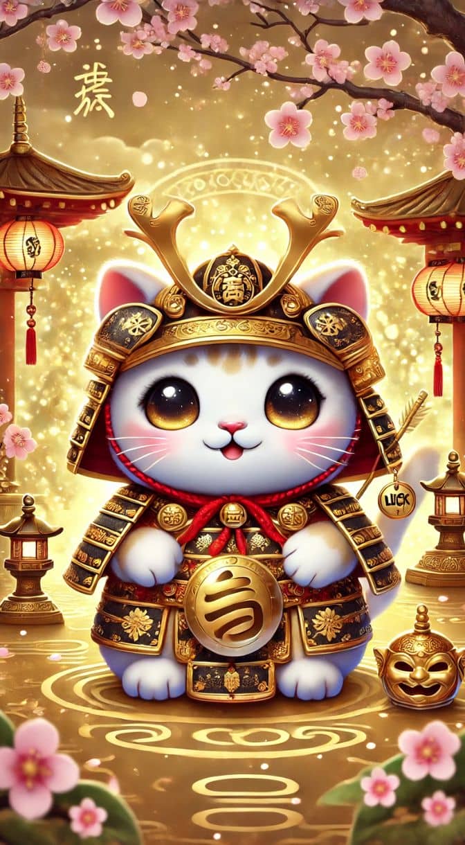 Hình nền mèo samurai 1