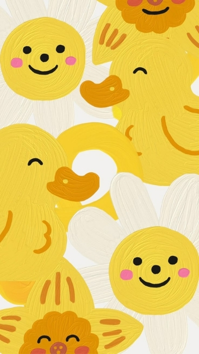 nền con vịt vàng cute cho màn hình dọc
