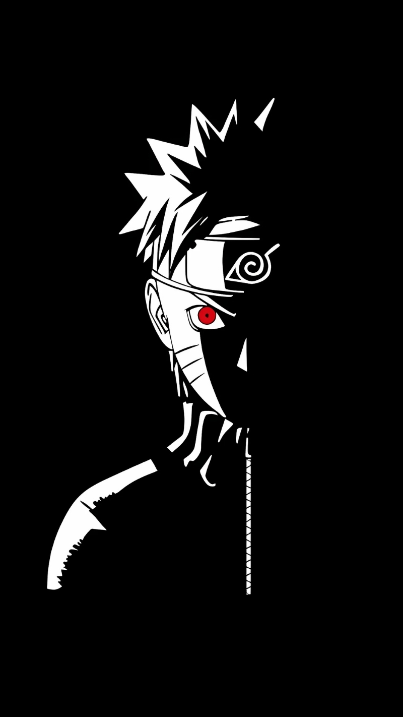 hình nền naruto trang đen anime