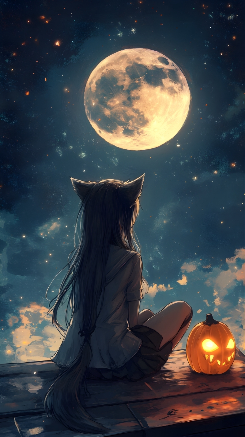 Hình nền Halloween Anime cute