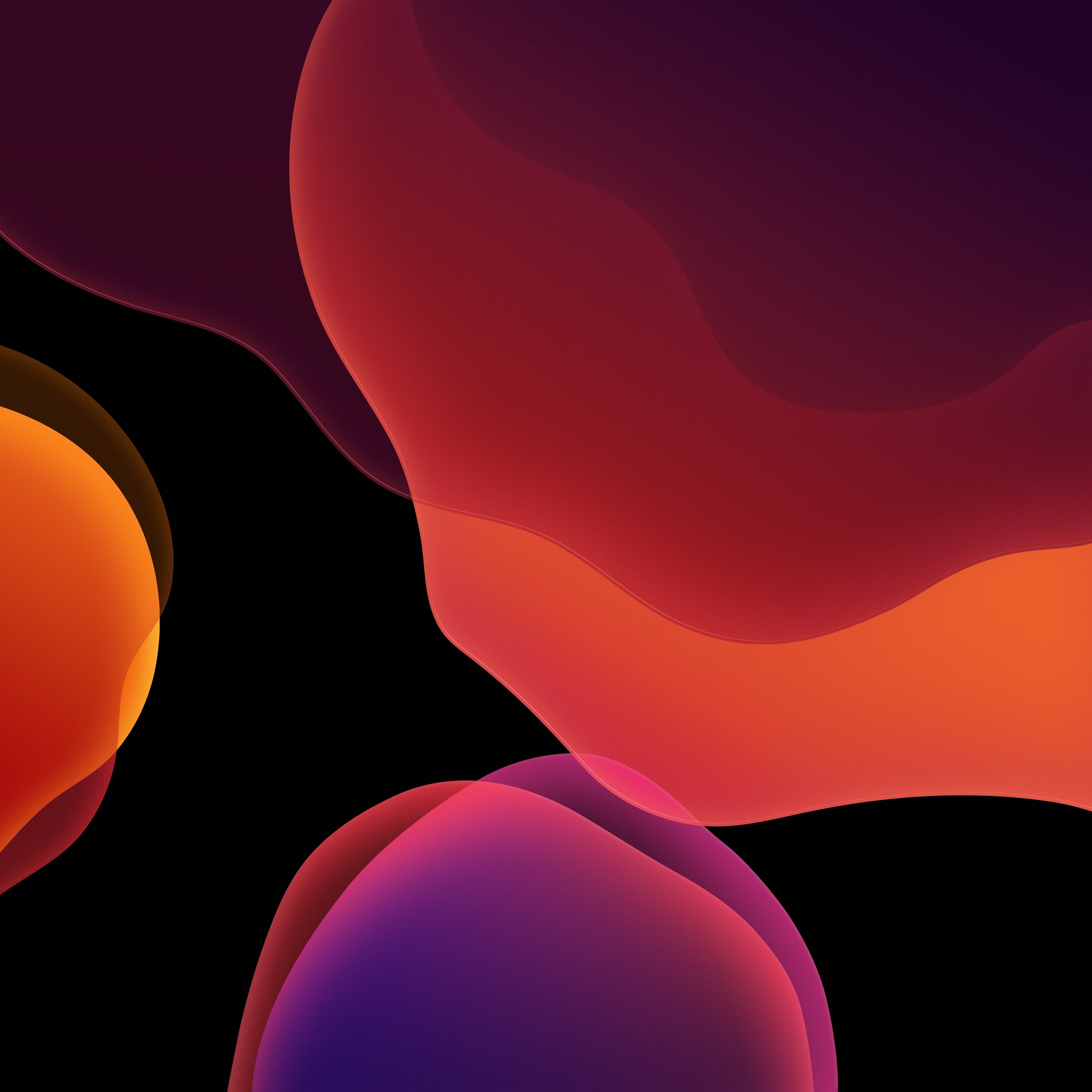 Dark mode orange and purple for iPhone or iPad