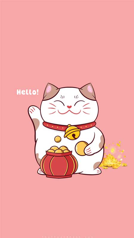 Hình nền mèo thần tài đẹp cho điện thoại