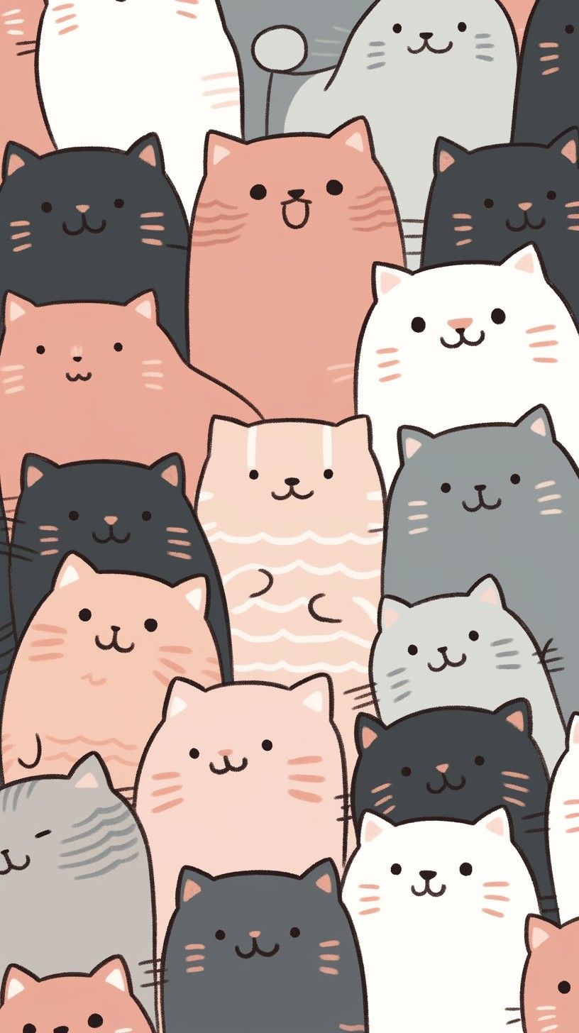 Hình nền mèo chibi cute 4K