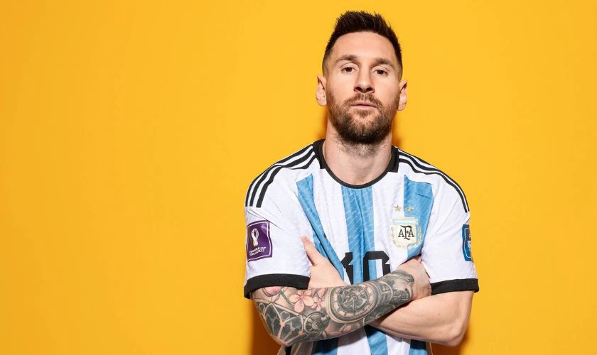 Ảnh nền cầu thủ Messi trong màu áo đội tuyển quốc gia Argentina Full HD