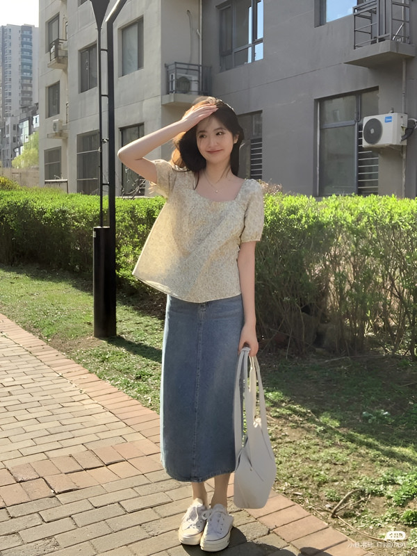 Chân váy jean dài - Items “thống trị” xu hướng Xuân Hè 2023