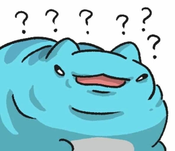Meme không hiểu hoạt hình xanh dương mặt ngơ ngác