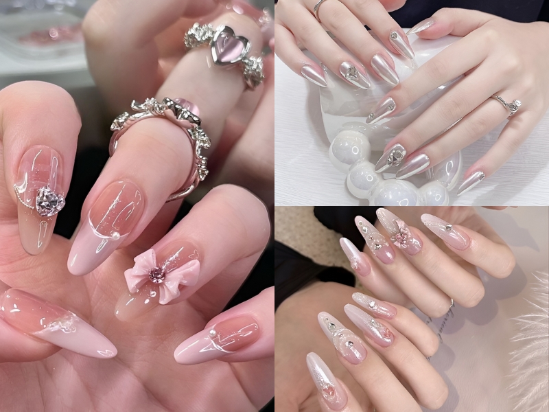 Nail cô dâu móng nhọn. (Nguồn: Rayadina - Pinterest)