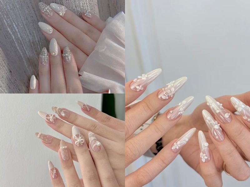 nail cô dâu sang chảnh