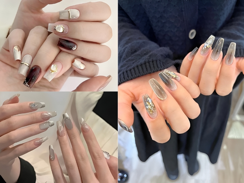 Nail cô dâu sang trọng nổi bật. (Nguồn: _ptt_09t7_ - Pinterest)